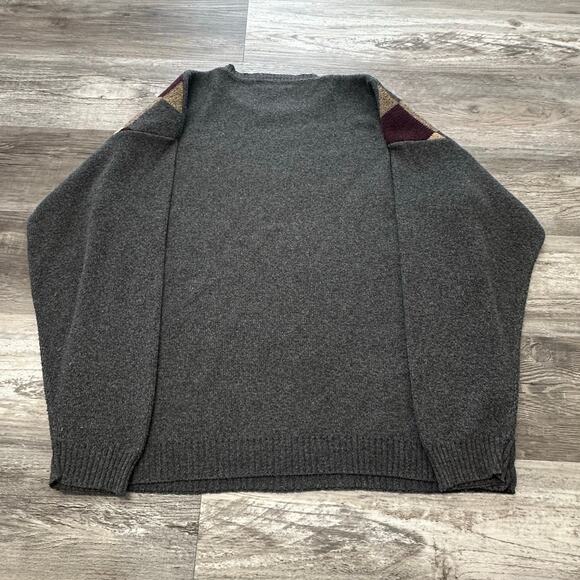 Vintage 90s Croft & Barrow Gray Tan Mens XLT Diamond Argyle USA Grandpa Sweater - Picture 3 of 9